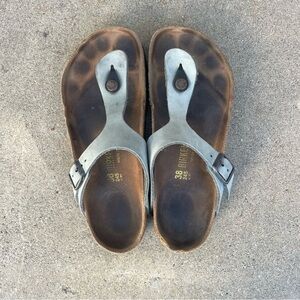 Birkenstock Charcoal Blue Sandals - Size 38